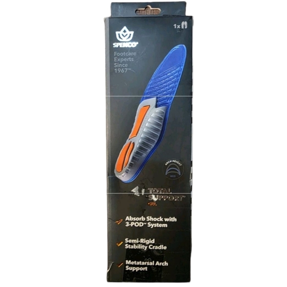 Spenco Total Support Gel Insoles Men's 14 - 15.5 NEW Metatarsal Arch Support - Picture 1 of 7